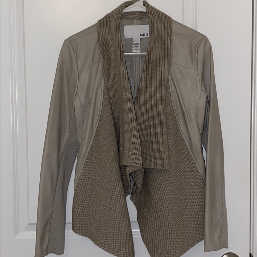 Bar III-Flyaway Faux-Leather Jacket